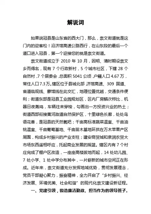 街道宣传片解说词