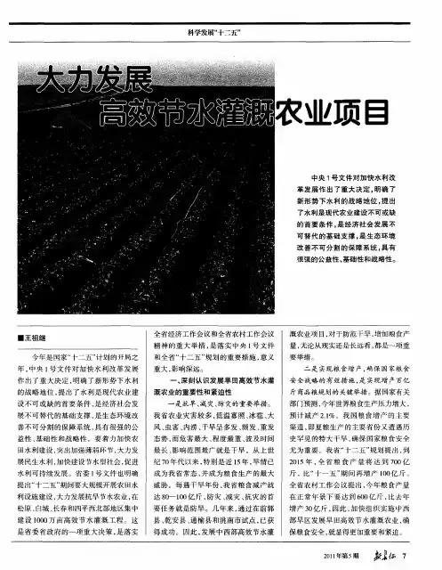 大力发展高效节水灌溉农业项目