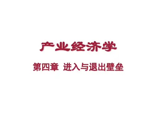 第四章 进入与退出壁垒
