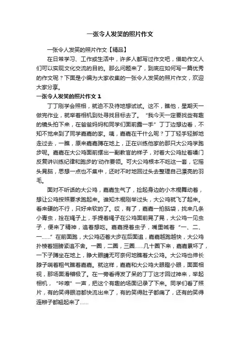 一张令人发笑的照片作文