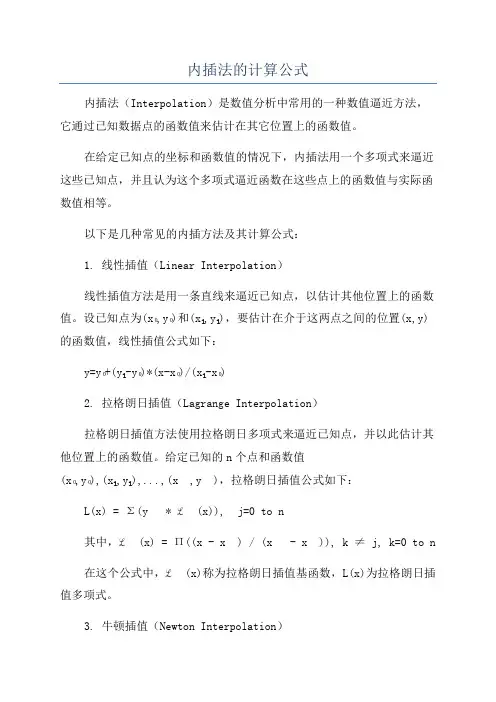 内插法的计算公式