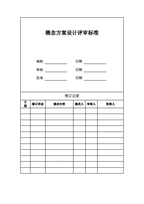 房地产概念方案设计评审标准