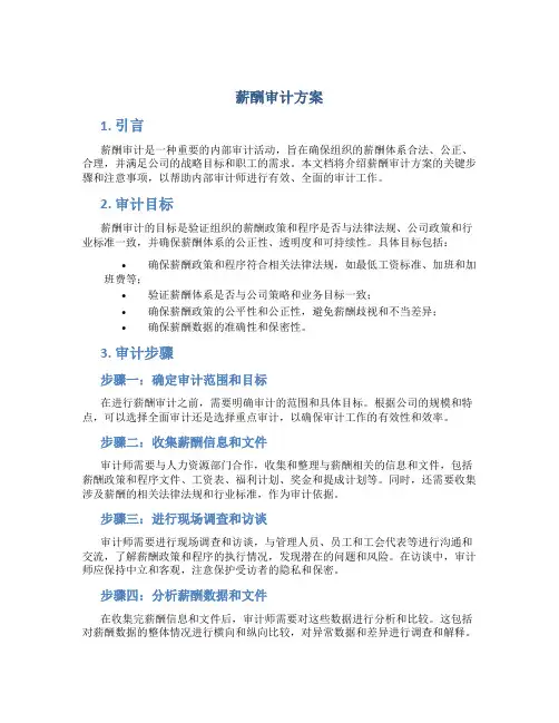 薪酬审计方案