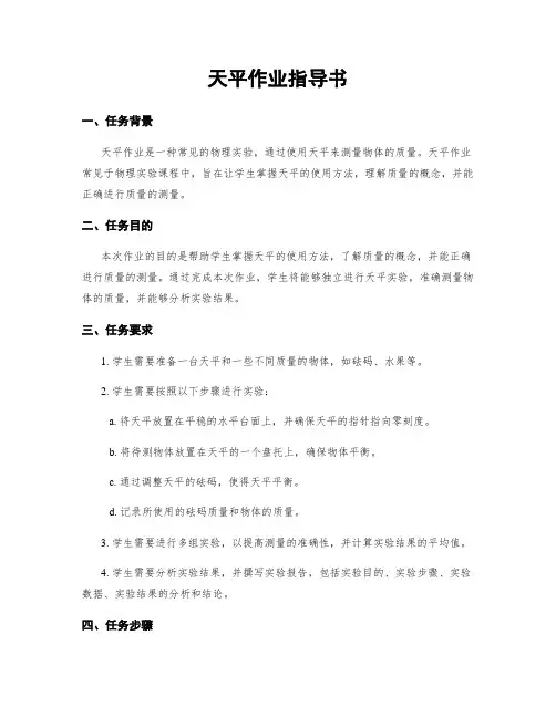 天平作业指导书