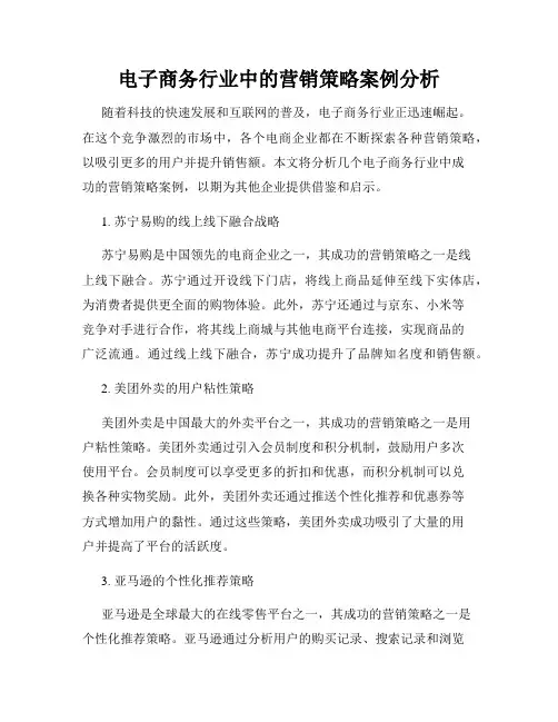 电子商务行业中的营销策略案例分析