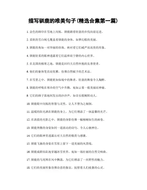 描写驯鹿的唯美句子(精选合集两篇)