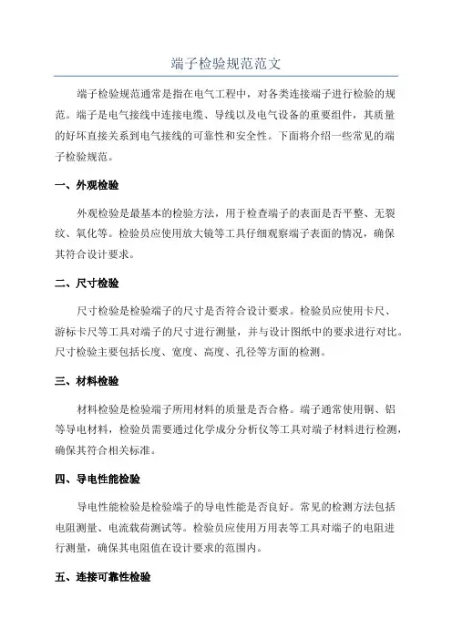 端子检验规范范文