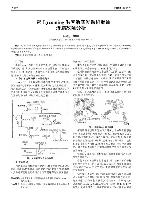 一起Lycoming航空活塞发动机滑油渗漏故障分析