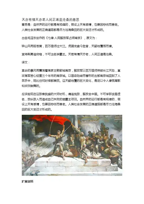 天亦有情天亦老人间正道是沧桑的意思