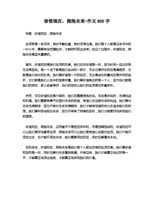 珍惜现在,拥抱未来-作文800字