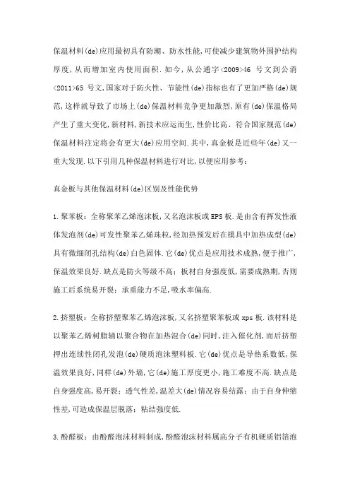 真金板与其他保温材料的区别及性能优势