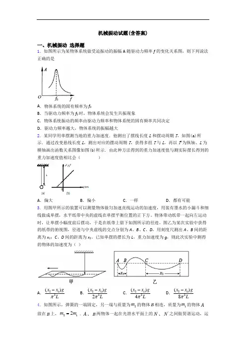 机械振动试题(含答案)