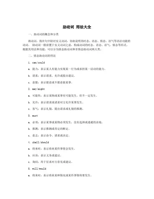 助动词 用法大全