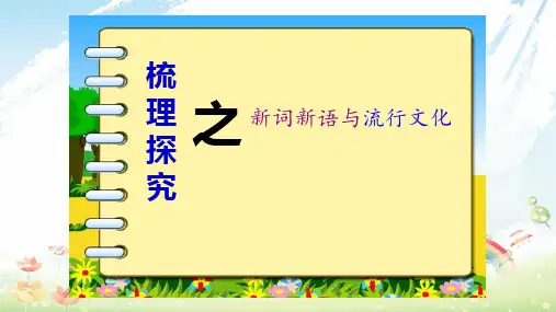 人教高中语文必修一新词新语与流行文化_绝对精品课件
