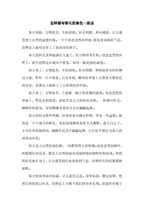 怎样描写春天的景色一段话