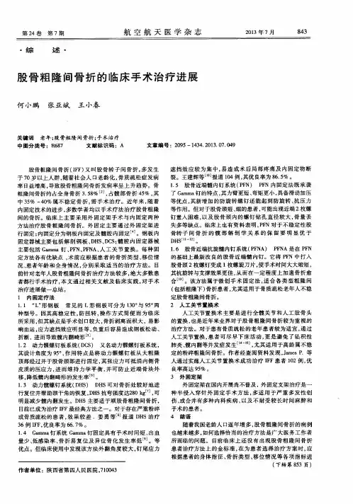 股骨粗隆间骨折的临床手术治疗进展