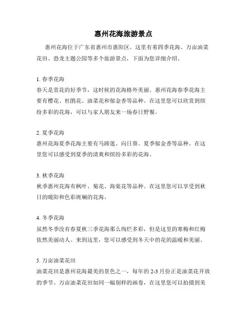 惠州花海旅游景点