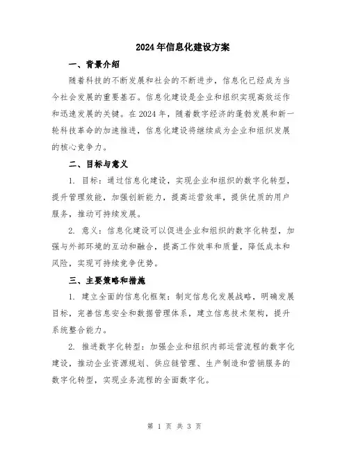 2024年信息化建设方案