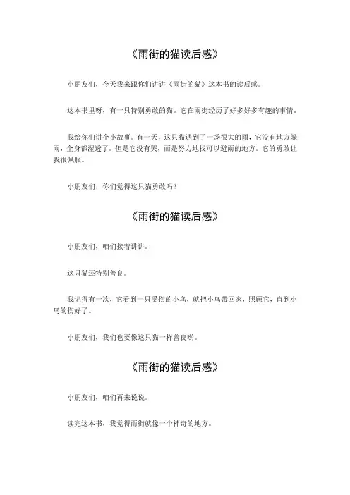 雨街的猫读后感500字左右
