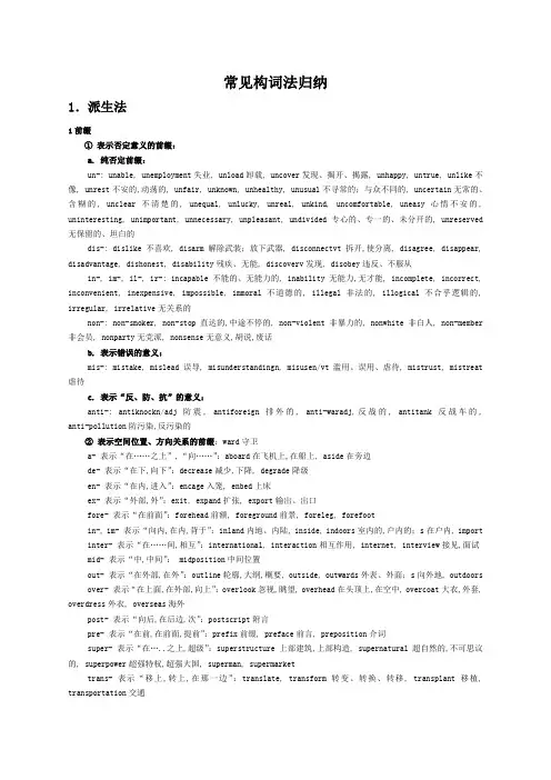 常见构词法归纳