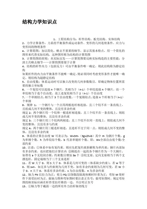 结构力学知识点