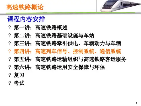 高速铁路概论全套第四讲-高铁信号控制通信系统最新PPT课件