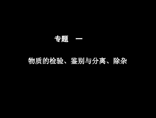 初中化学专题一 物质的检验、鉴别与分离、除杂1