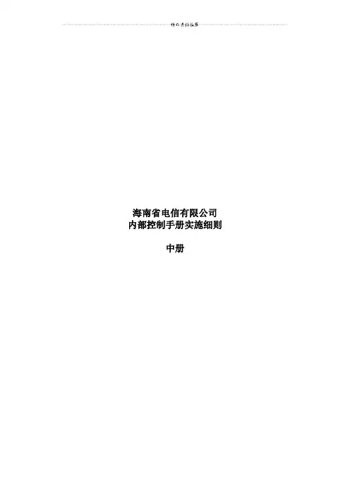 海南省电信有限公司内部控制中册
