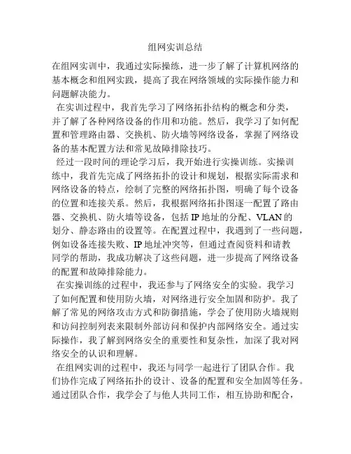 组网实训总结