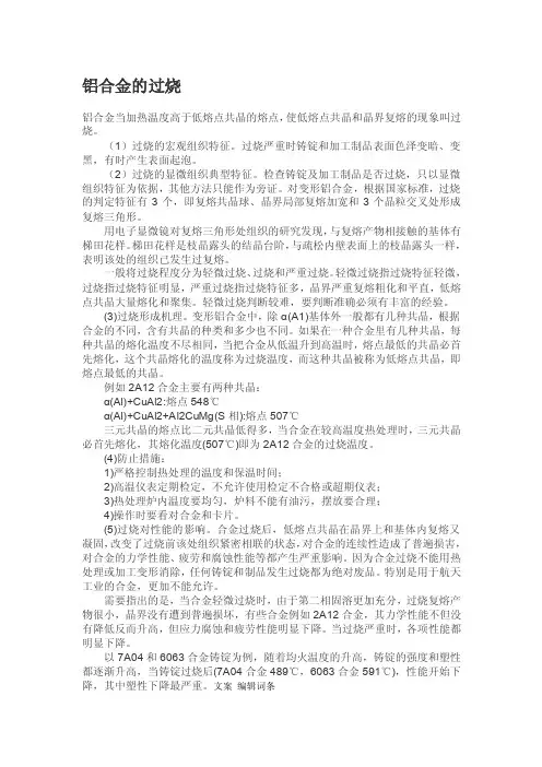 铝合金过烧概述