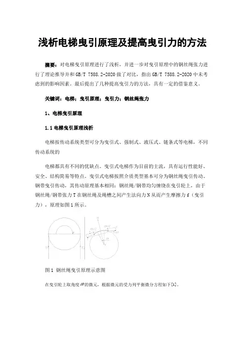 浅析电梯曳引原理及提高曳引力的方法