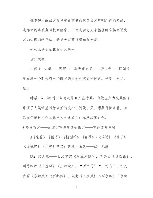专转本语文知识点
