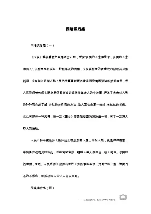 围墙读后感