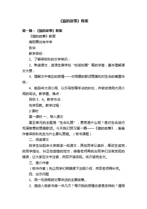 《猫的故事》教案