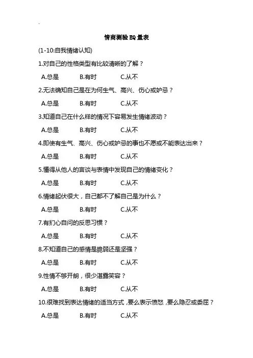 《情商EQ测试》word版