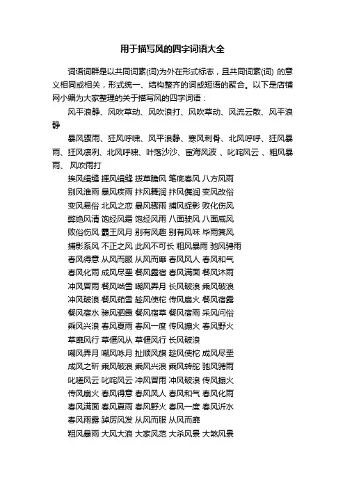 用于描写风的四字词语大全