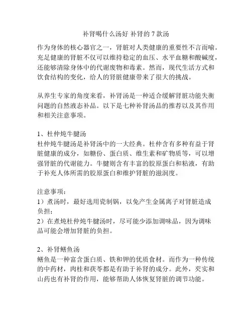 补肾喝什么汤好 补肾的7款汤