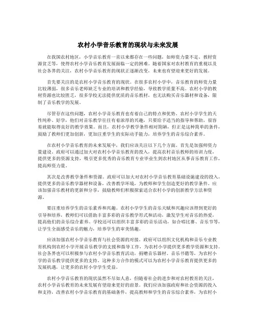 农村小学音乐教育的现状与未来发展