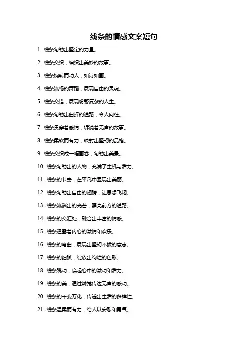 线条的情感文案短句