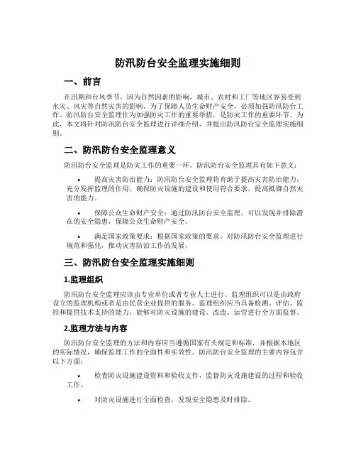防汛防台安全监理实施细则