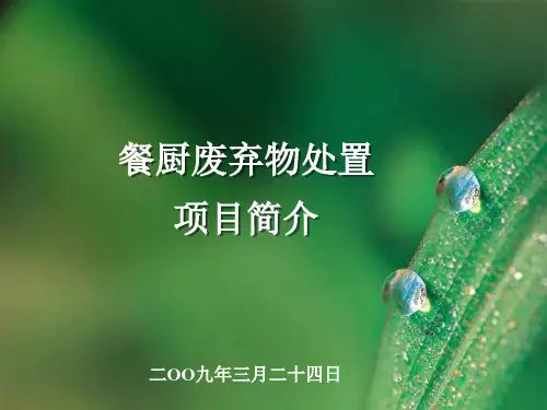 餐厨废弃物处置项目简介