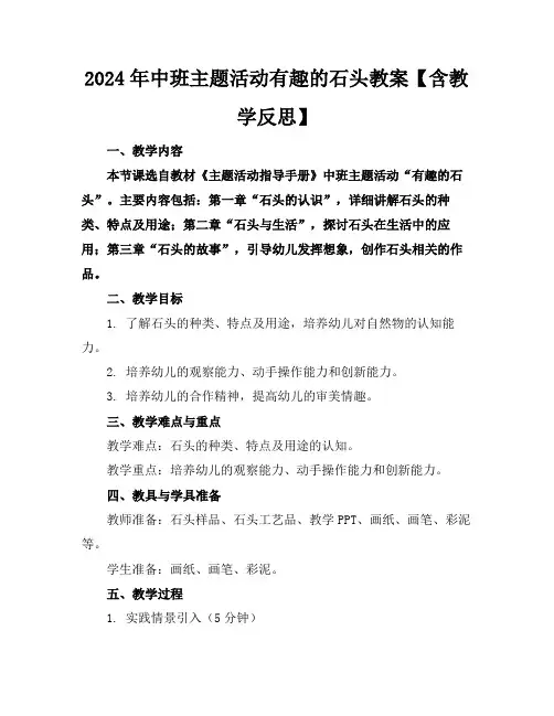 2024年中班主题活动有趣的石头教案【含教学反思】