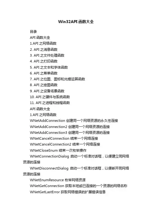 Win32API函数大全