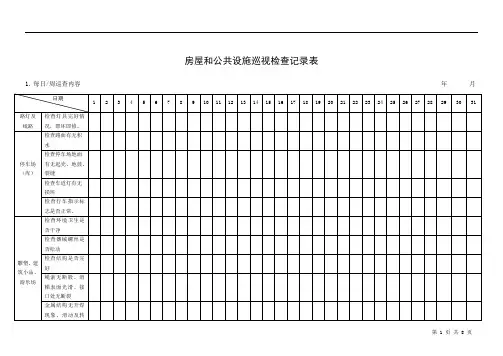 房屋和公共设施巡视检查记录表