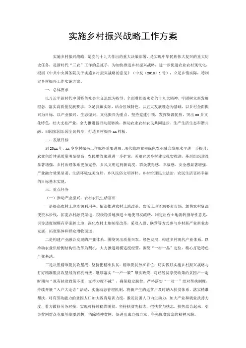 乡村振兴实施方案
