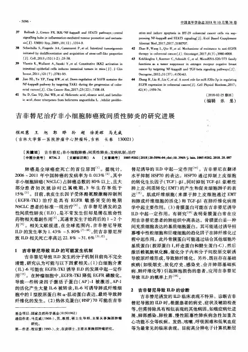 吉非替尼治疗非小细胞肺癌致间质性肺炎的研究进展
