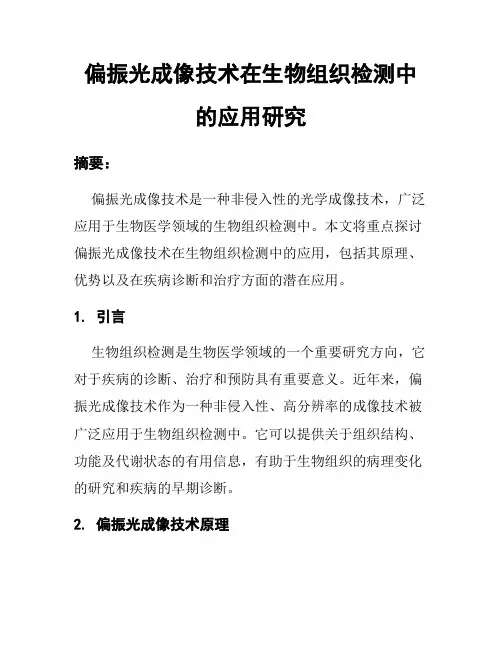 偏振光成像技术在生物组织检测中的应用研究