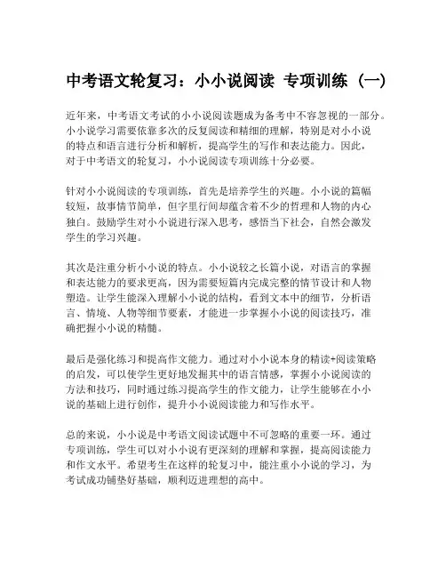 中考语文轮复习：小小说阅读 专项训练 (一)