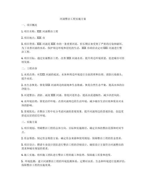 河涌整治工程实施方案