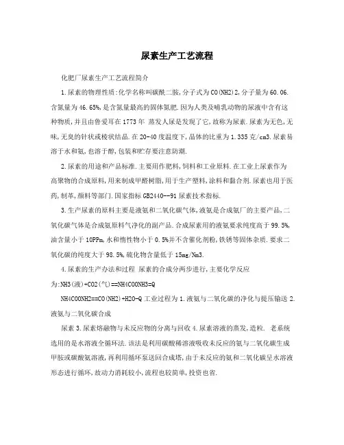 尿素生产工艺流程